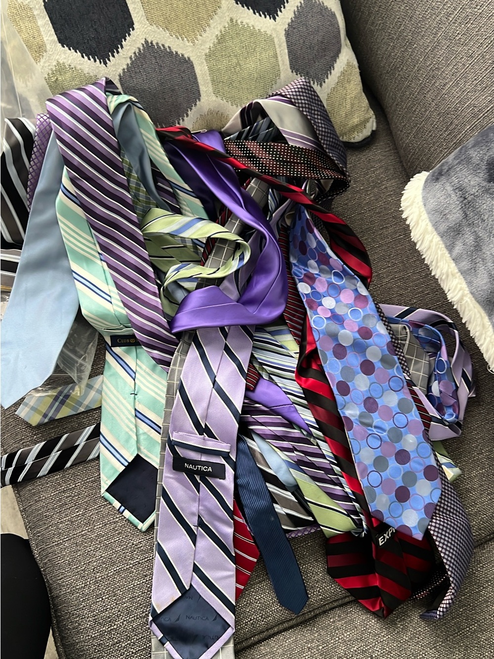Multiple brands: Nautica Men's Tie Lot in Purple, Blue, Red and Green Accents